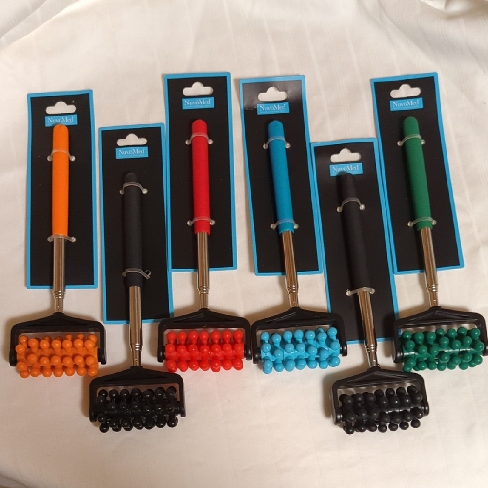 NEW! BUNDLE of 6 NUVOMED Adjustable Back Roller Massager and Scratchers